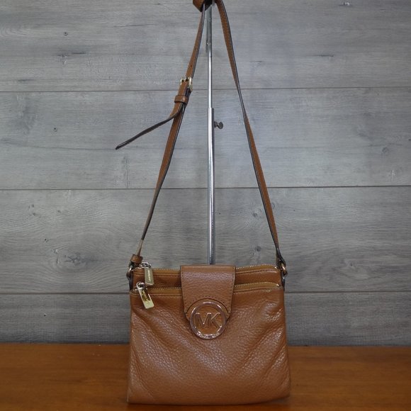 Michael Kors Brown Leather Crossbody Shoulder Bag